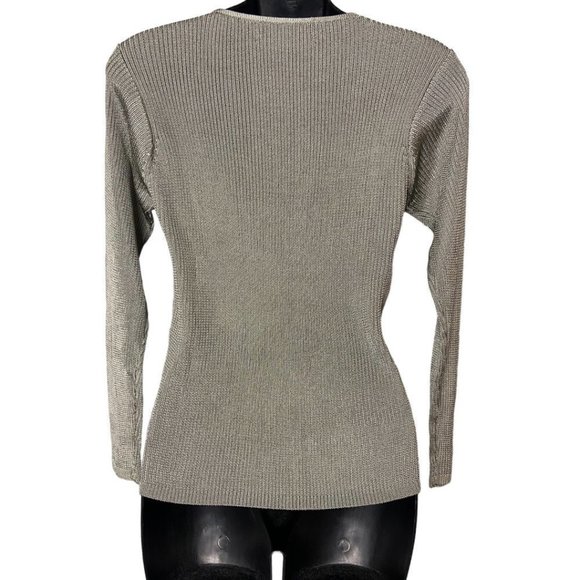 Linda Allard Ellen Tracy Womens Grey Viscose Cardigan Size Small Petite - Picture 3 of 7